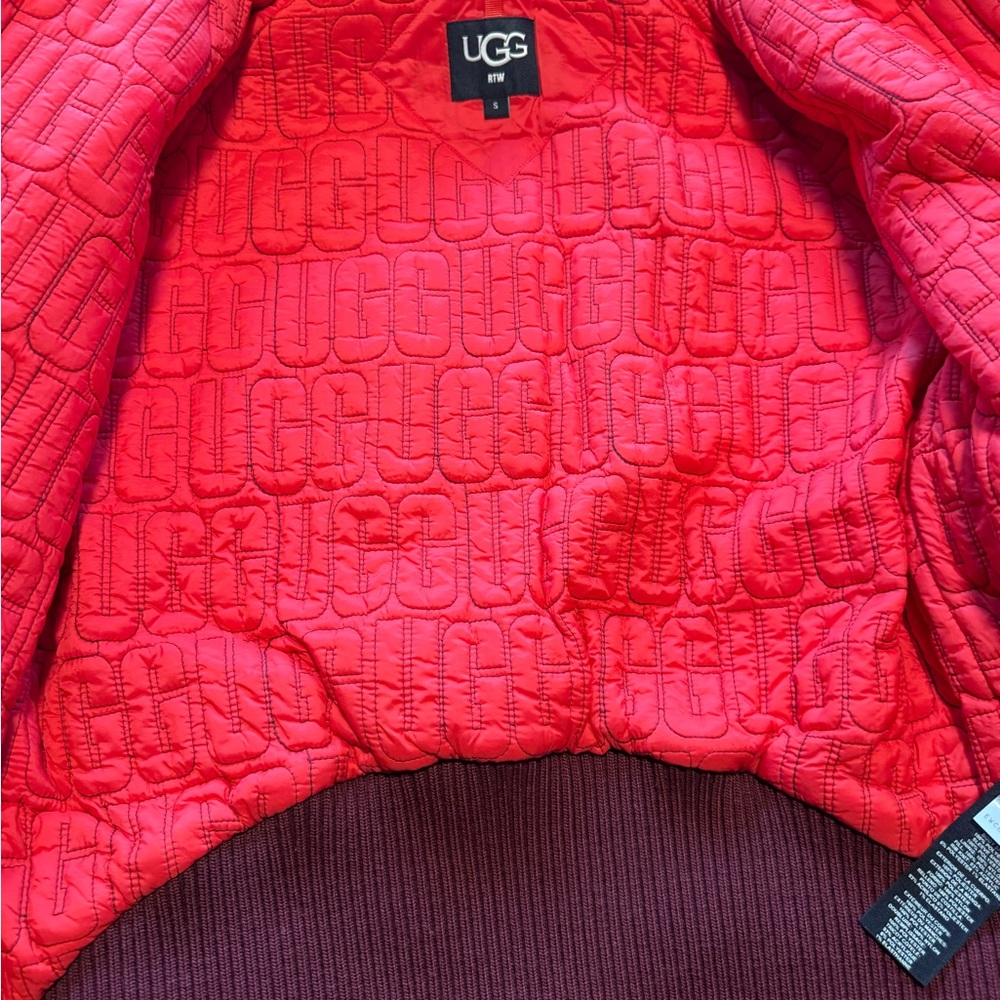 UGG Red and Burgundy Faux Fur Jacket - Picture 12 of 15